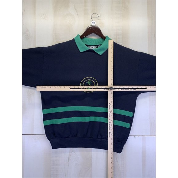 Vintage 1980–90s Sports Accent Womens Collared Sweatshirt Nautical Medium-8490 - Picture 2 of 7